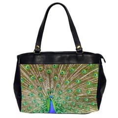 Peacock Color Bird Colorful Oversize Office Handbag (2 Sides) by Pakrebo