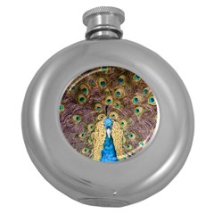 Peacock Feather Peacock Feather Round Hip Flask (5 Oz) by Pakrebo