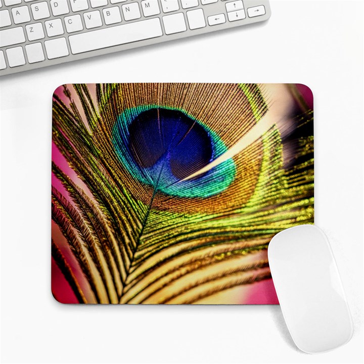 Peacock Feather Colorful Peacock Large Mousepads