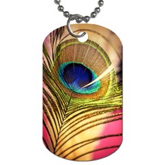 Peacock Feather Colorful Peacock Dog Tag (one Side) by Pakrebo