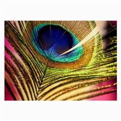 Peacock Feather Colorful Peacock Large Glasses Cloth (2-side) by Pakrebo