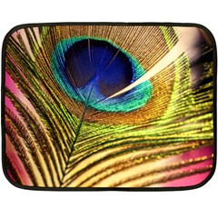 Peacock Feather Colorful Peacock Double Sided Fleece Blanket (mini)  by Pakrebo