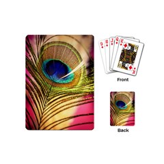 Peacock Feather Colorful Peacock Playing Cards (mini) by Pakrebo