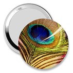 Peacock Feather Colorful Peacock 3  Handbag Mirrors Front