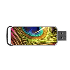 Peacock Feather Colorful Peacock Portable Usb Flash (two Sides) by Pakrebo