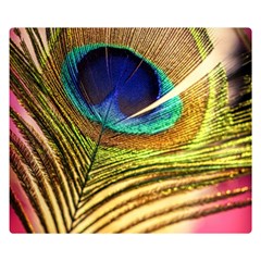 Peacock Feather Colorful Peacock Double Sided Flano Blanket (small)  by Pakrebo