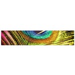 Peacock Feather Colorful Peacock Small Flano Scarf Front