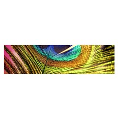 Peacock Feather Colorful Peacock Satin Scarf (oblong) by Pakrebo