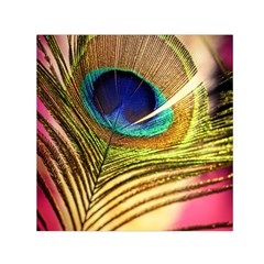 Peacock Feather Colorful Peacock Small Satin Scarf (Square)