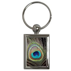 Peacock Feather Close Up Macro Key Chains (Rectangle) 