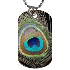 Peacock Feather Close Up Macro Dog Tag (One Side)