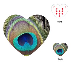 Peacock Feather Close Up Macro Playing Cards (Heart)