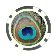 Peacock Feather Close Up Macro Poker Chip Card Guard