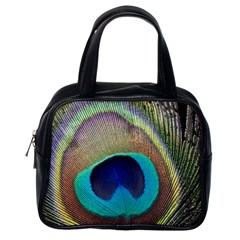 Peacock Feather Close Up Macro Classic Handbag (One Side)