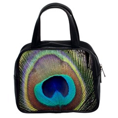 Peacock Feather Close Up Macro Classic Handbag (Two Sides)