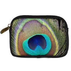 Peacock Feather Close Up Macro Digital Camera Leather Case