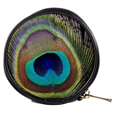 Peacock Feather Close Up Macro Mini Makeup Bag