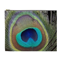 Peacock Feather Close Up Macro Cosmetic Bag (XL)