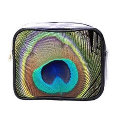 Peacock Feather Close Up Macro Mini Toiletries Bag (One Side)