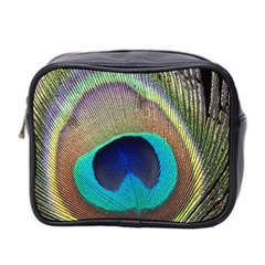 Peacock Feather Close Up Macro Mini Toiletries Bag (Two Sides)