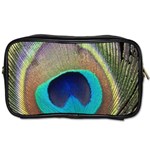 Peacock Feather Close Up Macro Toiletries Bag (Two Sides) Front