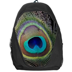 Peacock Feather Close Up Macro Backpack Bag