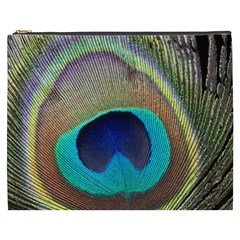 Peacock Feather Close Up Macro Cosmetic Bag (XXXL)