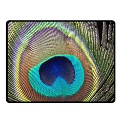 Peacock Feather Close Up Macro Double Sided Fleece Blanket (Small) 