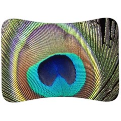 Peacock Feather Close Up Macro Velour Seat Head Rest Cushion