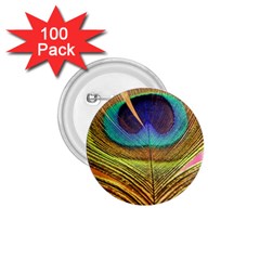 Peacock Feather Bird Colorful 1 75  Buttons (100 Pack)  by Pakrebo