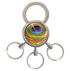 Peacock Feather Bird Colorful 3-ring Key Chains by Pakrebo