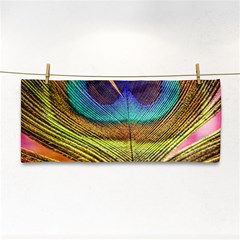 Peacock Feather Bird Colorful Hand Towel by Pakrebo