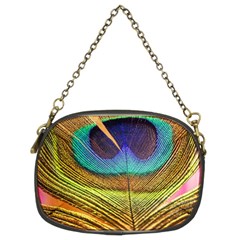 Peacock Feather Bird Colorful Chain Purse (two Sides) by Pakrebo