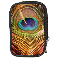 Peacock Feather Bird Colorful Compact Camera Leather Case