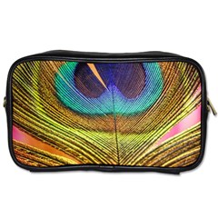 Peacock Feather Bird Colorful Toiletries Bag (two Sides) by Pakrebo