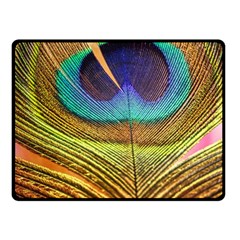 Peacock Feather Bird Colorful Fleece Blanket (small) by Pakrebo