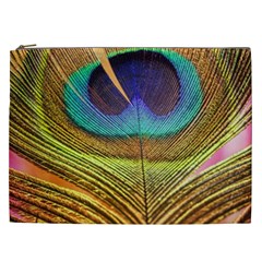 Peacock Feather Bird Colorful Cosmetic Bag (xxl) by Pakrebo