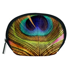 Peacock Feather Bird Colorful Accessory Pouch (medium) by Pakrebo