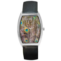 Pen Peacock Wheel Plumage Colorful Barrel Style Metal Watch by Pakrebo