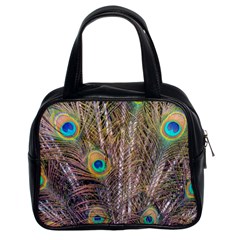 Pen Peacock Wheel Plumage Colorful Classic Handbag (two Sides) by Pakrebo