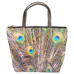 Pen Peacock Wheel Plumage Colorful Bucket Bag by Pakrebo