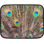 Pen Peacock Wheel Plumage Colorful Fleece Blanket (Mini) 35 x27  Blanket