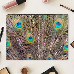 Pen Peacock Wheel Plumage Colorful Cosmetic Bag (xl) by Pakrebo