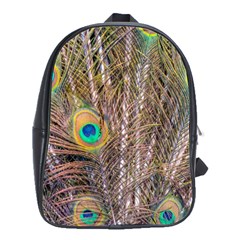 Pen Peacock Wheel Plumage Colorful School Bag (large) by Pakrebo