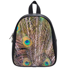 Pen Peacock Wheel Plumage Colorful School Bag (small) by Pakrebo