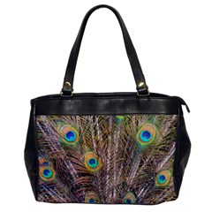 Pen Peacock Wheel Plumage Colorful Oversize Office Handbag by Pakrebo