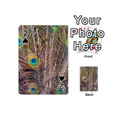 Pen Peacock Wheel Plumage Colorful Playing Cards 54 (mini) by Pakrebo