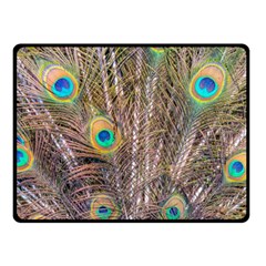 Pen Peacock Wheel Plumage Colorful Double Sided Fleece Blanket (small)  by Pakrebo