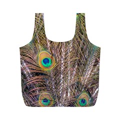 Pen Peacock Wheel Plumage Colorful Full Print Recycle Bag (m) by Pakrebo