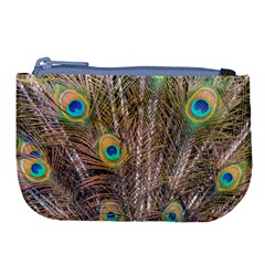 Pen Peacock Wheel Plumage Colorful Large Coin Purse by Pakrebo